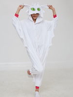 Faschingskostüm Kigurumi Pyjamas Onesie Light Fury Wie trainiere ich meinen Drachen Anime White Flannel Jumpsuit Kostüme