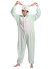Faschingskostüm Kigurumi Pyjamas Onesie Rabbit Adult Mint Green Flanell Einfacher Toilettenoverall Karneval Kostüm