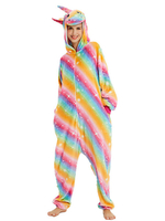 Faschingskostüm Kigurumi Pyjamas Onesie Regenbogen Einhorn Flanell Easy Toilet Jumpsuit Kigurumi Kostüme Karneval Kostüm
