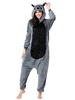 Faschingskostüm Kigurumi Pyjamas Onesie Waschbär Adult Deep Grey Flanell Easy Toilet Winter Nachtwäsche Tierkostüm Karneval Kostüm