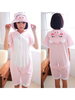 Faschingskostüm Kigurumi Pyjamas Schwein Onesie Soft Pink Kurzarm Overalls Sommer Tier Nachtwäsche Für Erwachsene Karneval Kostüm