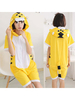 Faschingskostüm Kigurumi Pyjamas Tiger Onesie Gelbe Kurze Overalls Sommer Tier Nachtwäsche Für Erwachsene Karneval Kostüm