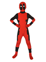Faschingskostüm Kinder Deadpool Kostüm Kinder Rot Karneval Cosplay Suphero Spandex Overall Karneval Kostüm