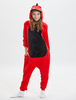Faschingskostüm Kinder Dinosaurier Kigurumi Onesie Pyjamas Flanell Rot Jumpsuits mit Kapuze Unisex Tier Nachtwäsche Karneval Kostüm