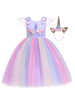 Faschingskostüm Kinder Einhorn Halloween Kostüme Kleid mit Kopfbedeckung
