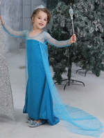 Faschingskostüm Kinder Elsa Cosplay Frozen Blue Kleid Tüll Kinder Cosplay Kostüme Karneval Kostüm