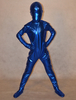 Faschingskostüm Kinder Glänzendes Metallic-Zentai in Königsblau
