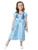 Faschingskostüm Kinder Karneval kostüm Kunstseide in Blau Set mit Thema von Märchen und Kleid Karneval Kostüm Karneval Kostüm