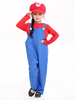 Faschingskostüm Kinder Kostüm cosplay Polyester Super Mario Bros Polyester Set Overall&mit Hut&Oberteil Karneval Kostüm Karneval Kostüm