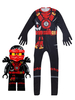 Faschingskostüm Kinder Lego Cosplay Schwarz Jumpsuit Hood Set Kinder Cosplay Kostüme