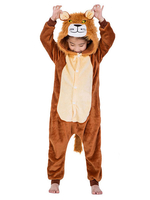 Faschingskostüm Kinder Löwe Kigurumi Strampler Pyjama Flanell Winter Nachtwäsche Maskottchen Tier Faschingskostüm