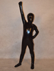 Faschingskostüm Kinder Metallic-Zentai in Schwarz