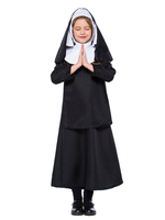 Faschingskostüm Kinder Nonne Kostüm Halloween Schwarze Kleider Set Karneval Kostüm Karneval Kostüm