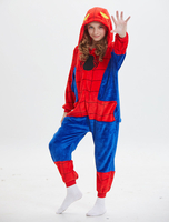 Faschingskostüm Kinder Spiderman Kigurumi Onesie Pyjamas Rote Kapuze Winter Nachtwäsche Maskottchen Tier Faschingskostüm