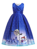 Faschingskostüm Kinder Weihnachten Cosplay Blue Dress Print Kinder Cosplay Kostüme Karneval Kostüm