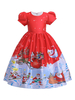 Faschingskostüm Kinder Weihnachten Cosplay Print Red Skater Kleid Kinder Cosplay Kostüme Karneval Kostüm
