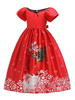 Faschingskostüm Kinder Weihnachten Cosplay Print rotes Kleid Kind Prinzessin Kleid Kostüme Karneval Kostüm