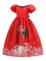 Faschingskostüm Kinder Weihnachten Cosplay Print rotes Kleid Kind Prinzessin Kleid Kostüme Karneval Kostüm