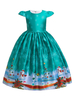 Faschingskostüm Kinder Weihnachten Cosplay Schneemann Print Cyan Blue Dress Karneval Kostüm