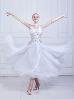 Faschingskostüm Kleid für Standardtanz aus mit Farbblock für Gesellschaftstänzer Polyester und Damen mit Kleid Karneval Kostüm