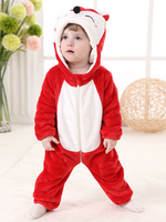 Faschingskostüm Kleinkind-Karikatur-Overall-Fox-Rot-Pyjama-Kigurumi-Strampler Karneval Kostüm