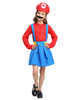 Faschingskostüm Kostüm für Kinder für Mädchen poly / baumwollmischung mit Farbblock gemischten Baumwollen Super Mario Bros in Rot mit Bart&und Hut&Oberteil&Rock Karneval Kostüm Karneval Kostüm