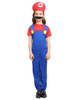 Faschingskostüm Kostüm für Kinder für Mädchen poly / baumwollmischung mit Farbblock gemischten Baumwollen Super Mario Bros in Rot mit Bart&und Hut&Overall Karneval Kostüm Karneval Kostüm