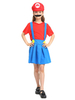 Faschingskostüm Kostüm für Kinder für Mädchen poly / baumwollmischung mit Farbblock gemischten Baumwollen Super Mario Bros in Rot Oberteil&mit Bart&Rock&und Hut Karneval Kostüm Karneval Kostüm