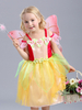 Faschingskostüm Kostüm für Kinder Organza Genie im klassischen & traditionellen Style in Gelb Polyester für Mädchen mit Kleid Karneval Kostüm Karneval Kostüm