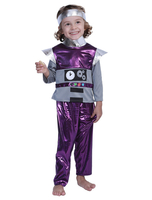 Faschingskostüm Kostüm Kostüm Metallic Robot Kid Lustiges Kostüm Lila 2 Stück Urlaub Kostüme Halloween Faschingskostüme
