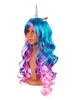 Faschingskostüm Kostüm Perück Hochwertige Synthetic Accessoires mit Hellrosa und Thema von Unicorn Unisex und Perücke Karneval Kostüm