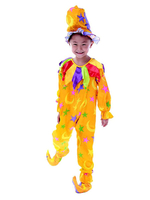Faschingskostüm Kostüm Ringmaster Kostüm Polyester Set für Jungen in Gelb Clown Polyester mit Hut&Overall Faschingskostüme