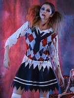 Faschingskostüm Kostüm School Girl Frauen Outfit mit Krawatte Karneval Kostüm