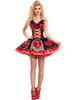 Faschingskostüm Kostüm Sexy Film Charakter Rot Gedruckt Frauen Kurze Kleider Karneval Kostüm