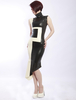Faschingskostüm Latex Kleid mit Farbblock