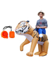 Faschingskostüm Latex Scary Maske Unisex Nylon Tiger Set in Hellbraun mit Hut&und Accessoires&Hose Karneval Kostüm