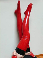 Faschingskostüm Latex Strümpfe in Rot