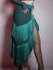 Faschingskostüm Latin Dance Dresses Blau Grün Damen Lycra Spandex Fringe Unregelmäßiges Design Rock Latin Dancer Tanzen Karneval Kostüm Karneval Kostüm