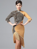 Faschingskostüm Latin Dance Kleider Fringe Pearl Dress Dancing Kostüm