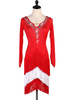 Faschingskostüm Latin Dance Kleider Red Rhinestone Fringe Dress Frauen Tanzen Kostüm Karneval Kostüm