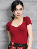 Faschingskostüm Latin Dance Kostüm Kurzarm Damen T Shirt Top Karneval Kostüm Karneval Kostüm