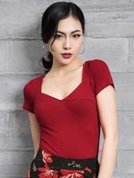 Faschingskostüm Latin Dance Kostüm Kurzarm Damen T Shirt Top Karneval Kostüm Karneval Kostüm