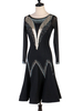 Faschingskostüm Latin Dance Kostüm Pailletten Perle Schwarz Damen Kleid Tanz Kostüm Karneval Kostüm