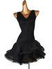 Faschingskostüm Latin dance kostüm schwarzer spitze rüschenkleid frauen tanzen kostüm