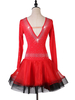 Faschingskostüm Latin Dance Kostüm Strass Rüschen Lycra Spandex Kleid Latin Dancer Dancing Kostüm