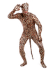 Faschingskostüm Leopard-Druck-offnen Augen Unisex Lycra Tier Zentai Anzüge in Braun