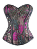Faschingskostüm Lila Steampunk Korsett Metallic Kette Jacquard Retro Bustier für Frauen