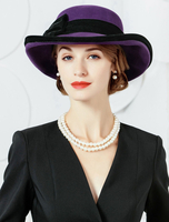Faschingskostüm Lila Wollmütze Frauen Vintage Headpieces Bögen Kostüm Zubehör