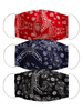 Faschingskostüm Maske für Erwachsene Maskerade Paisley Print 3 Stück pro Packung