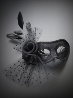 Faschingskostüm Maskerade Kostüm Zubehör Feder Tüll Spitze Polka Dot Frauen Maske Karneval Kostüm Karneval Kostüm